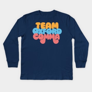 Funny Team Oxford Comma / English Nerds Kids Long Sleeve T-Shirt
